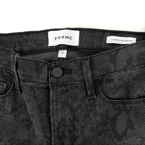 FRAME - Le Skinny Jeans De Jeanne Tonal Python Size 28 NEW - Picture 10 of 11